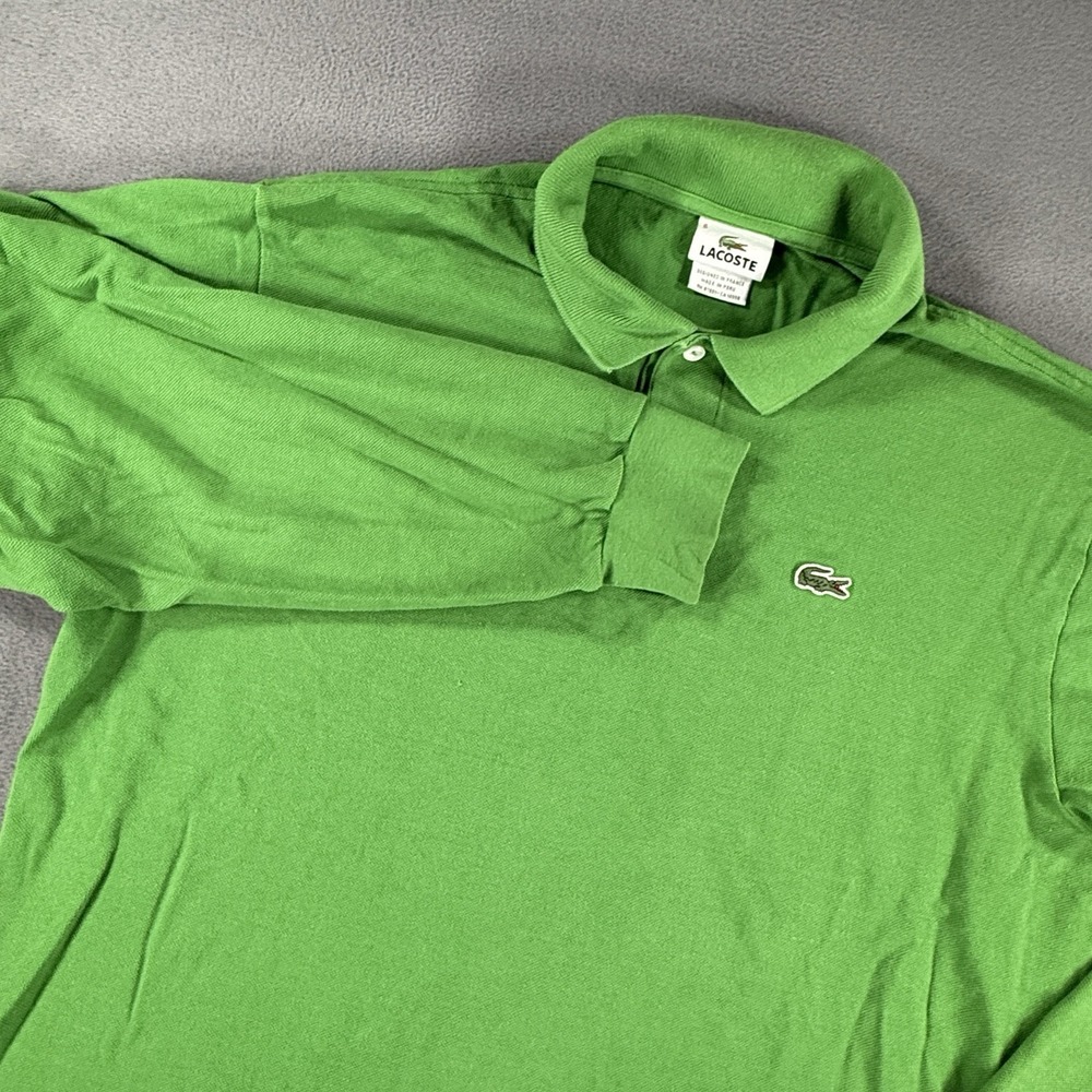 Lacoste Mens Green Long Sleeve Classic Fit Cotton Polo Shirt Size 6 XL 5191L